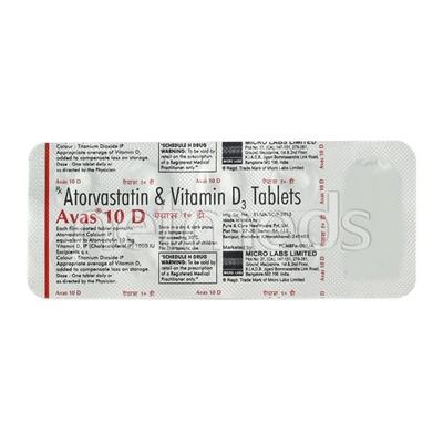Avas D 10mg Tablet 10'S - High Cholesterol-Dys