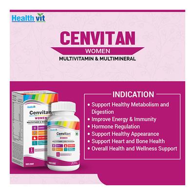 HealthVit Cenvitan Women (Multivitamin & Multimineral) Tablet 60's - Women Health