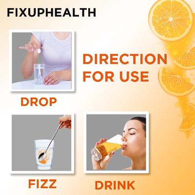 FixUpHealth Natural Amla Effervescent Tablet - Orange Flavour (Pack of 2 x 20s) 1's - Herbal Dietary Supplement