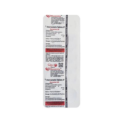 NUVENTOR 20 Tablet 10's - High Cholesterol-Dys