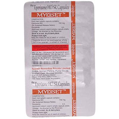 MYOSET Capsule 10's - Muscle Spasm-Ant