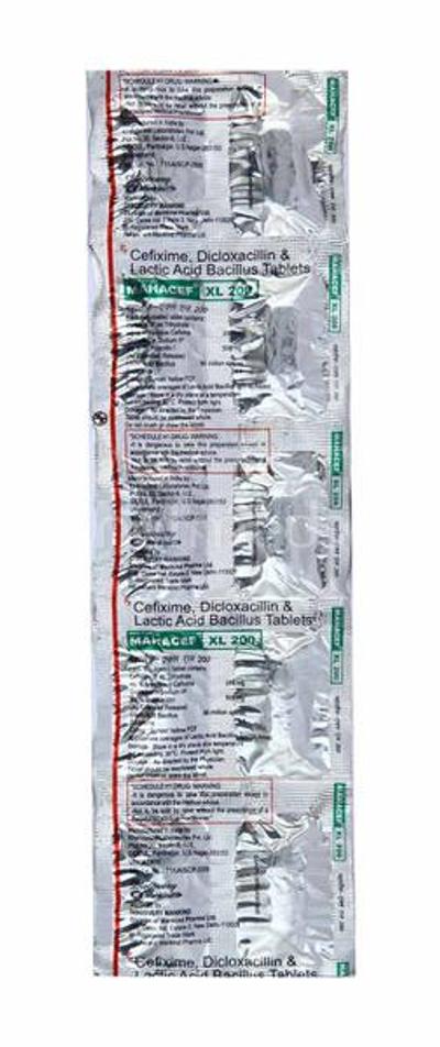 Mahacef XL 200mg Tablet 10'S - Bacterial Infections-Cep