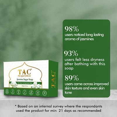 TAC The Ayurveda Co. Jasmine Sugar Soap (Pack of 3 x 300 gm) - Personal Care (Ayush)