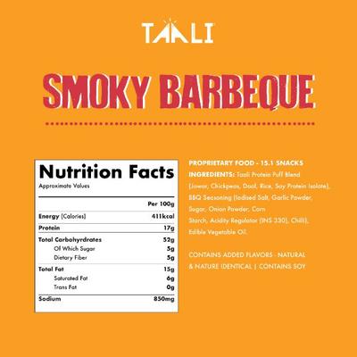 Taali Protein Puffs - Smoky Barbeque 60 gm - Nutritional Bars