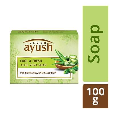 Lever Ayush Cool & Fresh Aloe Vera Soap 100 gm - Soaps