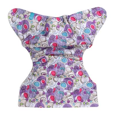 Bumberry Reusable Diaper Cover (2-36 Months) with 2 Wet Free Inserts - Violet Print - Diapers & Wipes