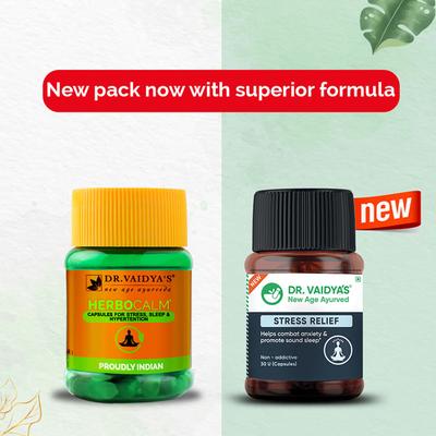 Dr.Vaidya's Stress Relief Capsule (Pack of 3 x 30's) - Speciality Medicines