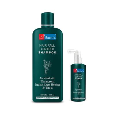 Dr Batra's Hair Fall Control Shampoo 500 ml + Hair Fall Control Serum 125 ml - Hair Treatment