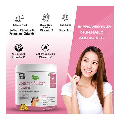 She Need Plant Based Collagen Builder Powder - Lemon Flavour 300 gm - Hair & Skin