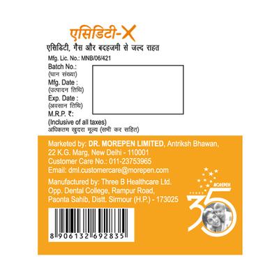 Dr.Morepen Acidity-x Antacid Liquid 170 ml - Acidity & Gas Relief