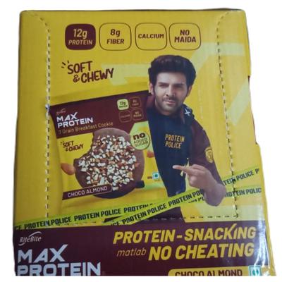 RiteBite Max Protein 7 Grain Breakfast Cookie - Choco Almond 60 gm - Nutritional Bars