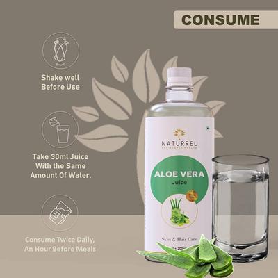 Naturrel Aloe Vera Juice 800 ml + Free 200 ml - Ayurvedic Juices