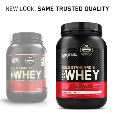 Optimum Nutrition (ON) 100% Whey Gold Standard Powder - Cookies & Cream 2 lb - Whey Proteins