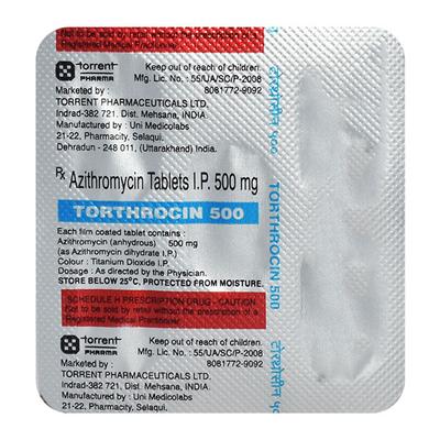 TORTHROCIN 500 Tablet 5's - Bacterial Infections-Mac