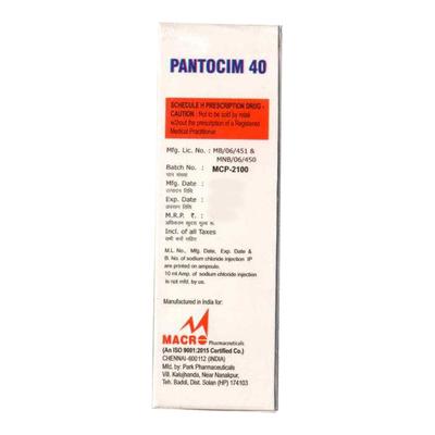PANTOCIM 40 Injection 1's - Ulcer/Reflux/Flatulence-Aaa