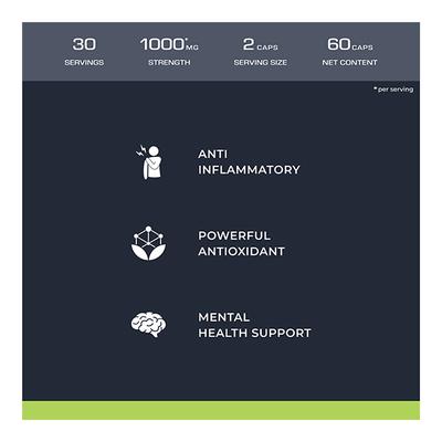 Nutrabay Wellness Curcumin + Piperine 1000mg Capsule 60's - Herbal Dietary Supplement