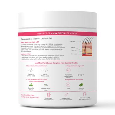 andMe Biotin Powder - Coconut Mix With Cinnamon 150 gm - Hair & Skin