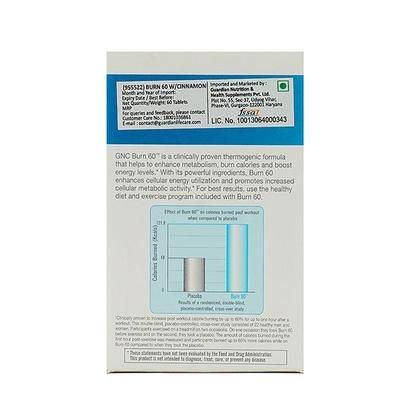 GNC Total Lean Burn 60 Cinnamon Flavored Tablet 60's - Weight Loss
