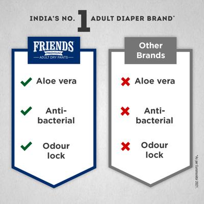 Friends Adult Diaper Pants-Premium (L-Xl) 10's - Adult Diapers & Pads