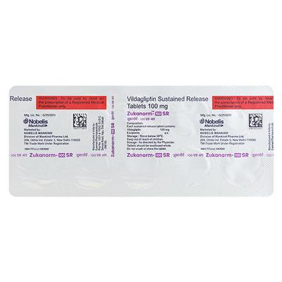 ZUKANORM SR 100 Tablet 10's - Diabetes-Ant