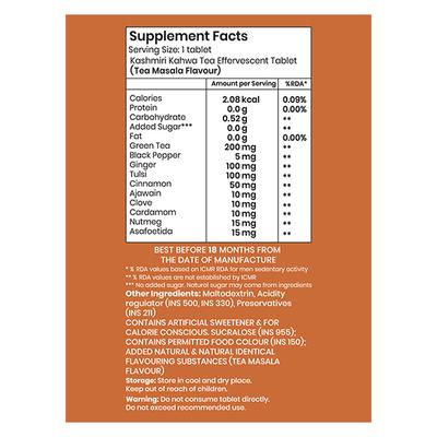 SuprFit Detox Kashmiri Kahwa Tea Effervescent Tablet - Tea Masala Flavour 20's - Multi-Vitamins