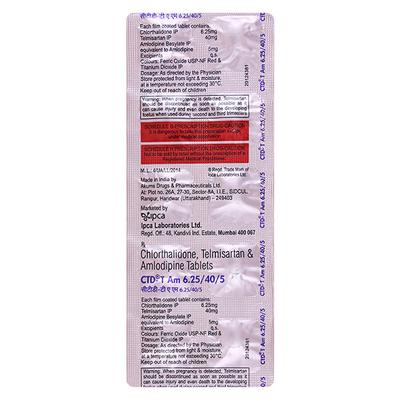 CTD T 6.25/40mg Tablet 10'S - Hypertension-Ang