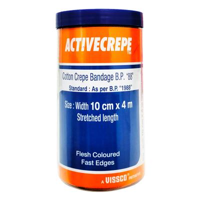Vissco Activecrepe Cotton Crepe Bandage (10 cm x 4 mtr) - Bandages & Dressings