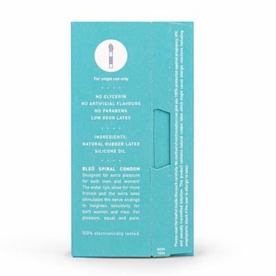 Bleu Spiral Condoms for Men (Pack of 2 x 8's) - Plain/Flavoured Condoms