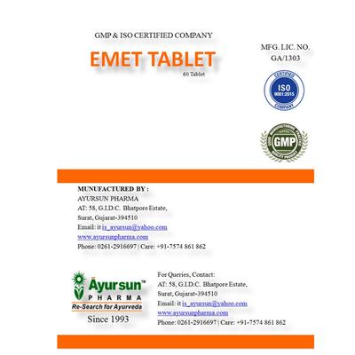 Ayursun Emet Tablet 60's - Digestive Care