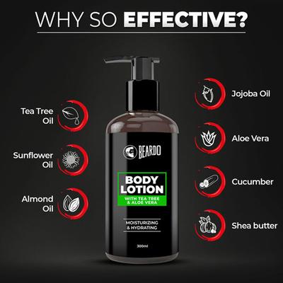 Beardo Body Lotion - Tea Tree & Aloe Vera 300 ml - Lotions & Creams