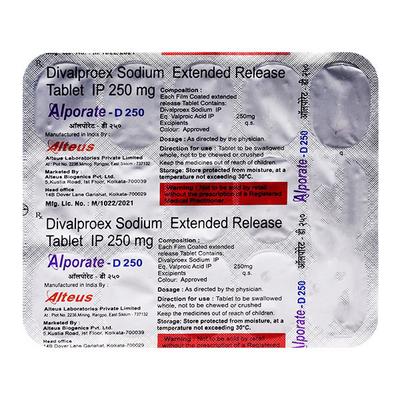ALPORATE D 250 Tablet 15's - Epilepsy/Convulsion-Ant