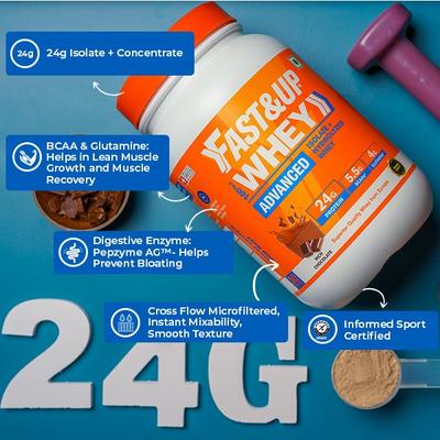 Fast&Up Whey Advanced Protein Powder - Creamy Coffee Flavour 912 gm - Whey Proteins