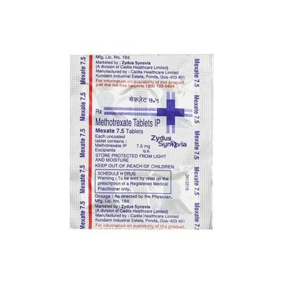 Mexate 7.5mg Tablet 4'S - Cancer Oncology-Cyt