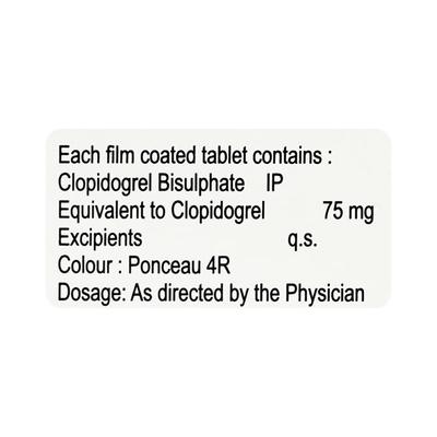 Clopilant 75Mg Tablet 10's - Blood Clot-Ant