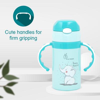R For Rabbit Steebo Elephant Straw Sipper 300 ml - Blue - Feeding & Nursing