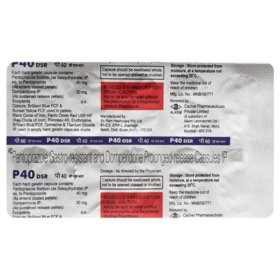 P DSR 40 Capsule 10's - Ulcer/Reflux/Flatulence-Aaa