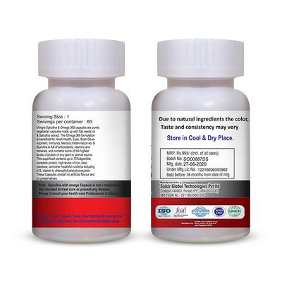 Vringra Ultra Pure Spirulina & Omega 369 Capsules 60's - Health Products