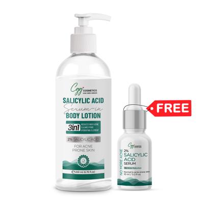 CGG Cosmetics 2% Salicylic Acid Serum in Body Lotion 200 ml + Free Salicylic Serum 10 ml - Creams/Oils/Lotions