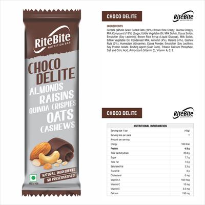 RiteBite Nutrition Assorted Bar - Choco Delite, Yogurt Berry, Peanut Butter, Fruits & Seeds, Nuts & Seeds, Sports Bar (Pack of 10) - Nutritional Bars