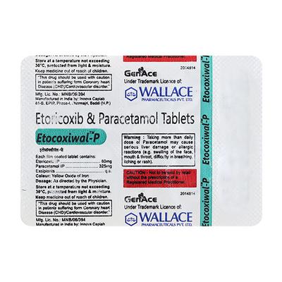 ETOCOXIWAL P Tablet 10's - Pain relief-Nsa