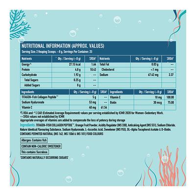 HK Vitals Marine Collagen Supplement (Orange) 200 gm - Hair & Skin