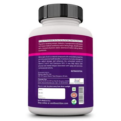 Zenith Nutrition Alpha Lipoic Acid 300 mg Capsules 120's - Amino Acids