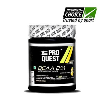 Proquest BCAA Micronized Powder - Citrus Lemon Flavour 500 gm - Bcaa Supplements