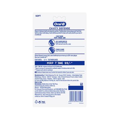 Oral B Cavity Defense Toothbrush - Soft (Pack of 6) (N) - Toothbrushes