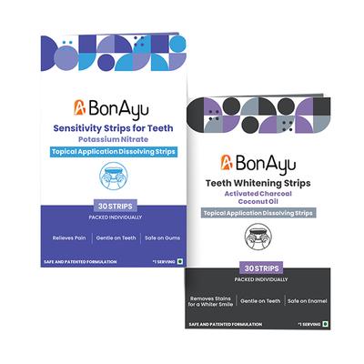 BonAyu Tooth Whitening + Tooth Sensitivity Mouth Dissolving Strips 60's - Mouthwash