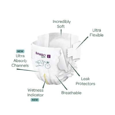 Bambo Nature Tape Diapers with Wetness Indicator - XS (1) 22's - Diapers & Wipes