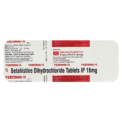 VERTINOC 16 Tablet 10's - Vertigo-Ant