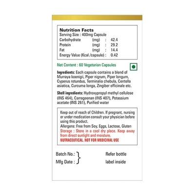 Yogic Secrets AyurGut 400 mg Vegetarian Capsule 60's - Digestive Health