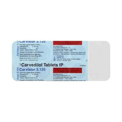 Carvistar 3.125mg Tablet 10'S - Hypertension-Bet