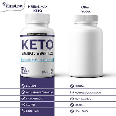 Herbal Max Keto Advanced Weight Loss Dietary Supplement 800 mg Capsule 60's - Weight Loss